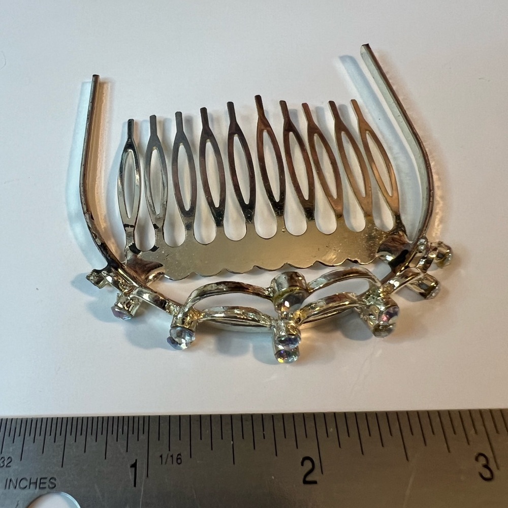Vintage Silver Hair Comb with Ornate Design